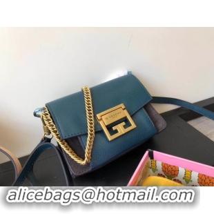 Unique Style GIVENCHY GV3 leather and suede mini shoulder bag 1116 blue