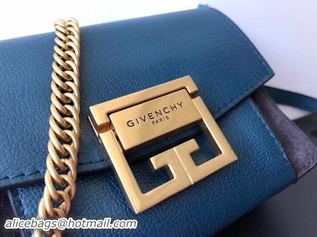 Unique Style GIVENCHY GV3 leather and suede mini shoulder bag 1116 blue