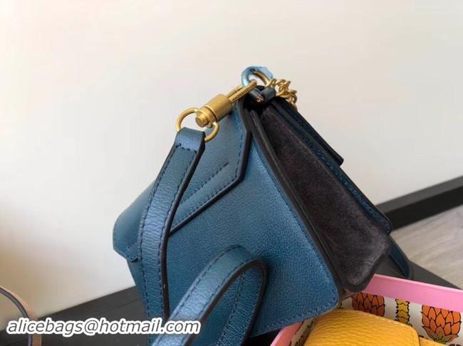 Unique Style GIVENCHY GV3 leather and suede mini shoulder bag 1116 blue