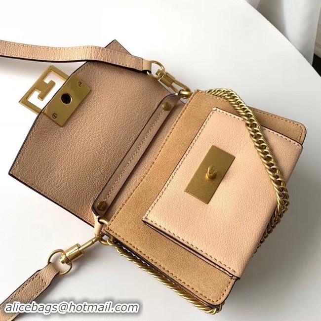 Pretty Style GIVENCHY GV3 leather and suede mini shoulder bag 1116 apricot