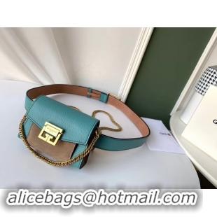 Discount GIVENCHY GV3 leather and suede mini bumbag 1127 blue