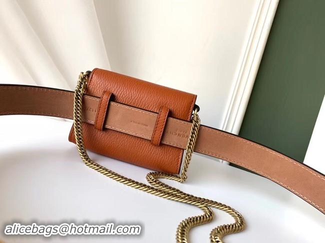 Top Grade GIVENCHY GV3 leather and suede mini bumbag 1127 brown