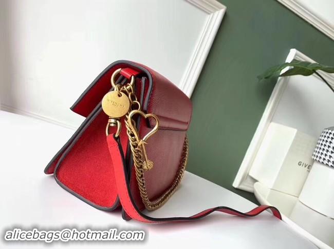 Good Quality GIVENCHY GV3 leather and suede shoulder bag 9989 red