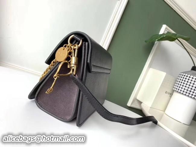 Sumptuous GIVENCHY GV3 leather and suede shoulder bag 9989 black