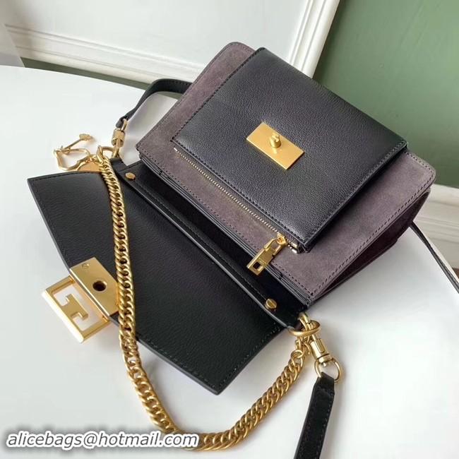 Sumptuous GIVENCHY GV3 leather and suede shoulder bag 9989 black