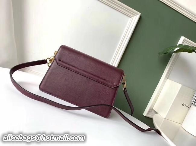 Stylish GIVENCHY GV3 leather and suede shoulder bag 9989 Burgundy