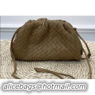 Top Quality Bottega Veneta Frame Pouch Clutch Small Bag with Strap In Intrecciato Woven Leather Camel 191113