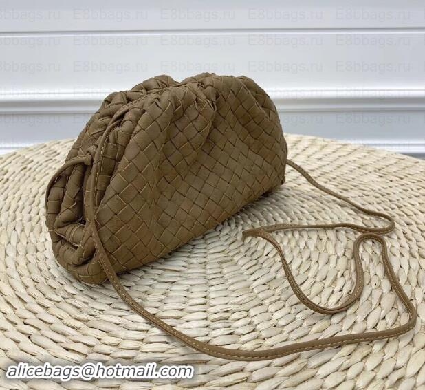 Top Quality Bottega Veneta Frame Pouch Clutch Small Bag with Strap In Intrecciato Woven Leather Camel 191113