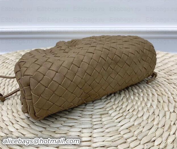 Top Quality Bottega Veneta Frame Pouch Clutch Small Bag with Strap In Intrecciato Woven Leather Camel 191113