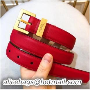 ​Unique Yves Saint Laurent Width 2.5CM Logo Leather Belt Y8100 Red