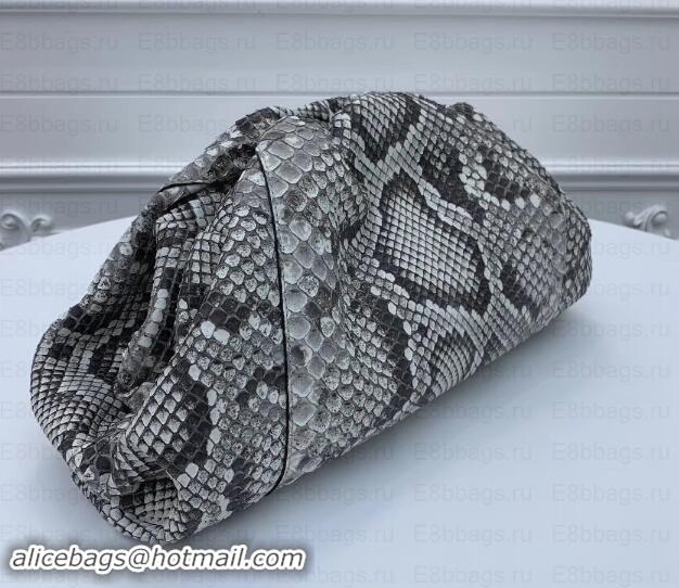 Discount Bottega Veneta Oversize Frame Pouch Clutch Bag In Python Gray 19111301