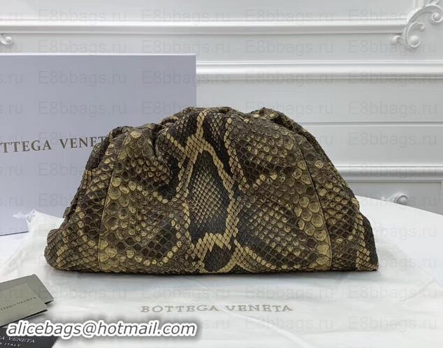 Fashion Bottega Veneta Oversize Frame Pouch Clutch Bag In Python Yellow 191113