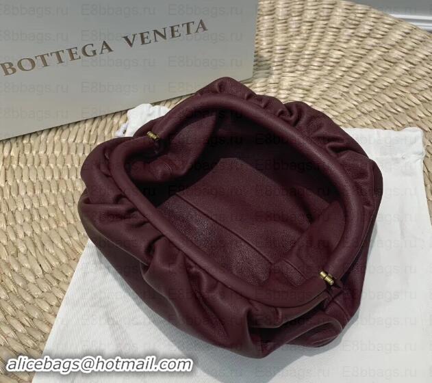 Sumptuous Bottega Veneta Frame Pouch Clutch Small Bag In Butter Calf 1911131 Burgundy