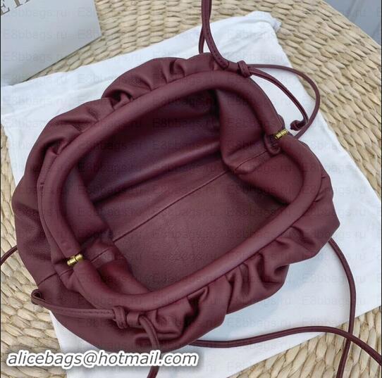 Perfect Bottega Veneta Frame Pouch Clutch Small Bag with Strap In Butter Calf 1911132 Burgundy