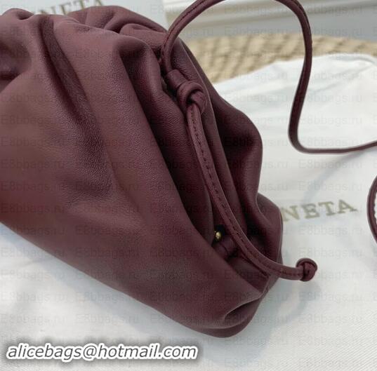 Perfect Bottega Veneta Frame Pouch Clutch Small Bag with Strap In Butter Calf 1911132 Burgundy