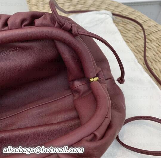 Perfect Bottega Veneta Frame Pouch Clutch Small Bag with Strap In Butter Calf 1911132 Burgundy