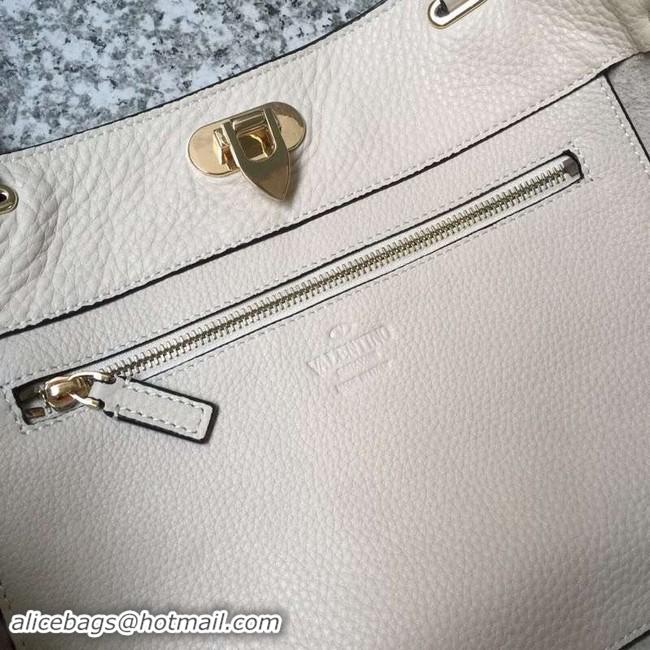 Stylish VALENTINO Rockstud large tote 0973 white