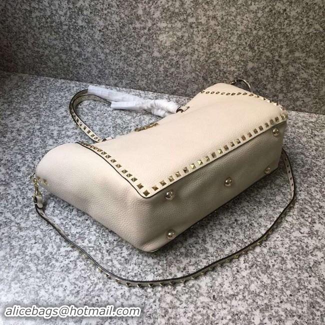 Stylish VALENTINO Rockstud large tote 0973 white