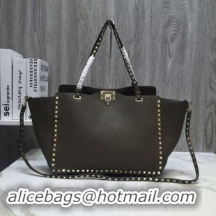 Best Luxury VALENTINO Rockstud large tote 0973 Khaki