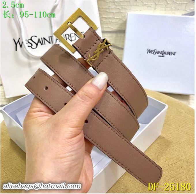 Discount Yves Saint Laurent Width 2.5CM Logo Leather Belt Women Y8104