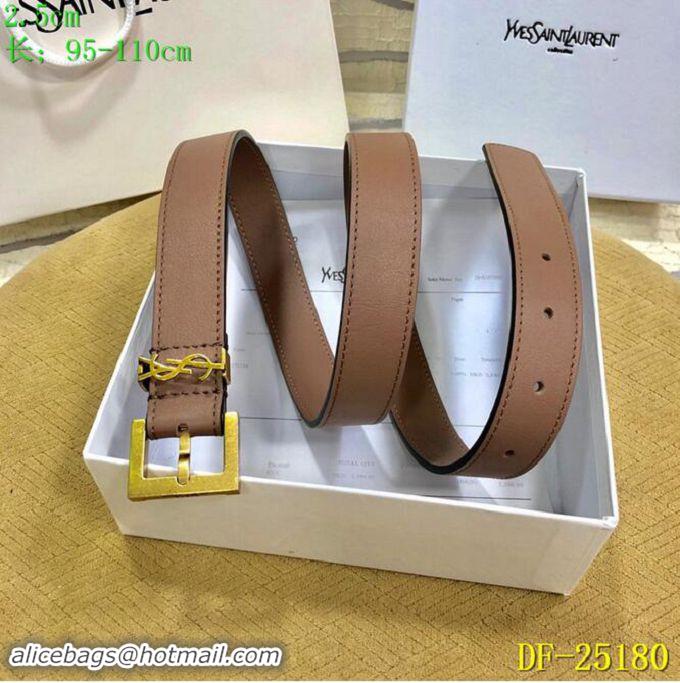 Discount Yves Saint Laurent Width 2.5CM Logo Leather Belt Women Y8104