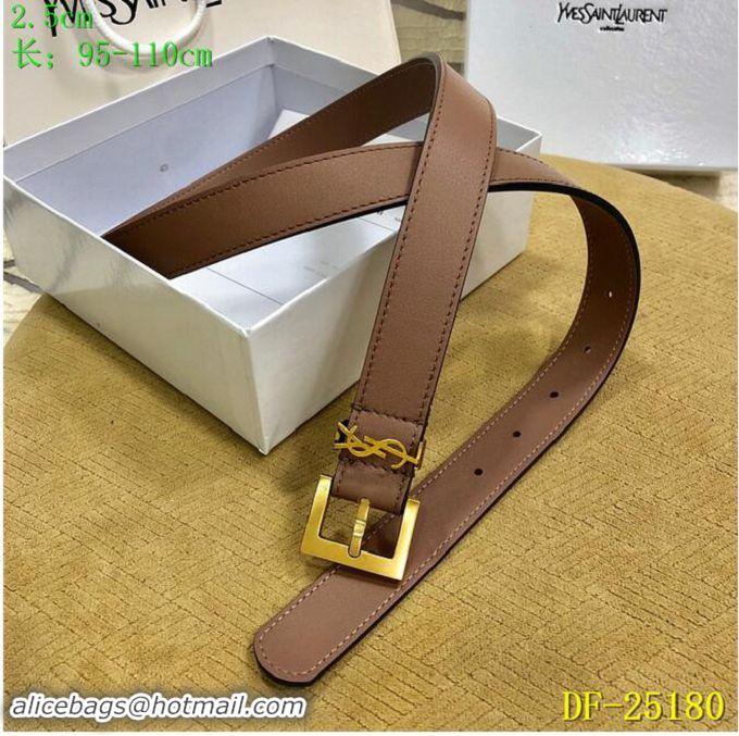 Discount Yves Saint Laurent Width 2.5CM Logo Leather Belt Women Y8104