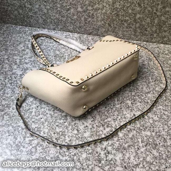 Classic Hot VALENTINO Rockstud medium tote 0972 white