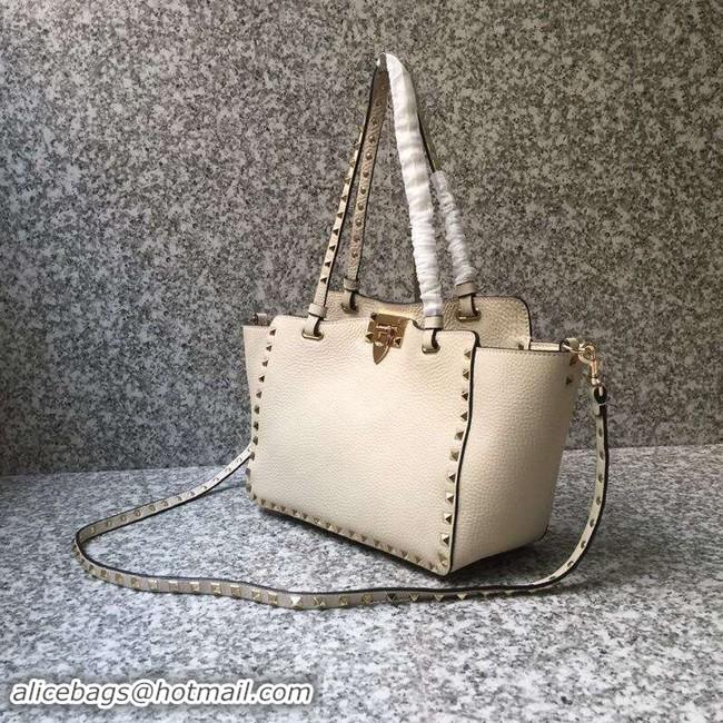 Classic Hot VALENTINO Rockstud medium tote 0972 white