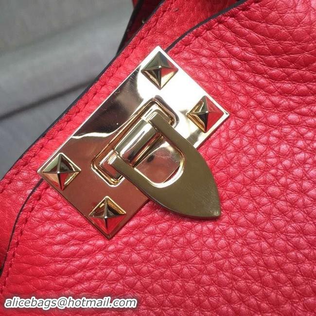 New Fashion VALENTINO Rockstud medium tote 0972 red