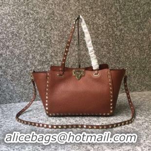 Classic Practical VALENTINO Rockstud medium tote 0972 brown