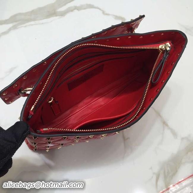 Luxury VALENTINO leather clutch 0125 red