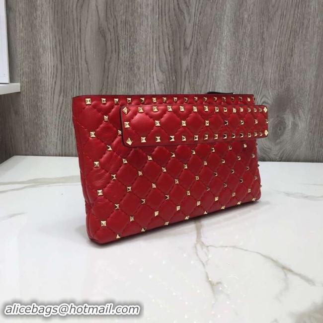 Luxury VALENTINO leather clutch 0125 red