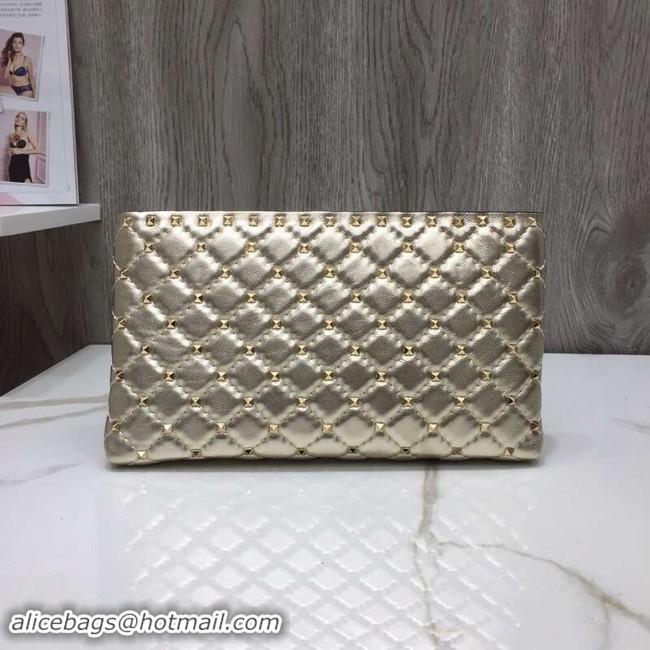 Grade VALENTINO leather clutch 0125 gold