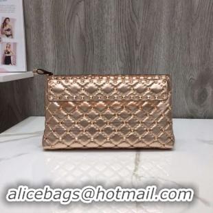 Luxury VALENTINO leather clutch 0125 Rose gold