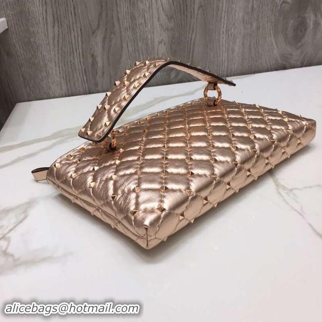 Luxury VALENTINO leather clutch 0125 Rose gold