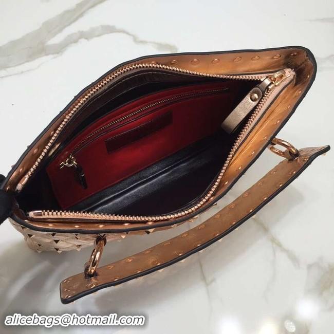 Luxury VALENTINO leather clutch 0125 Rose gold