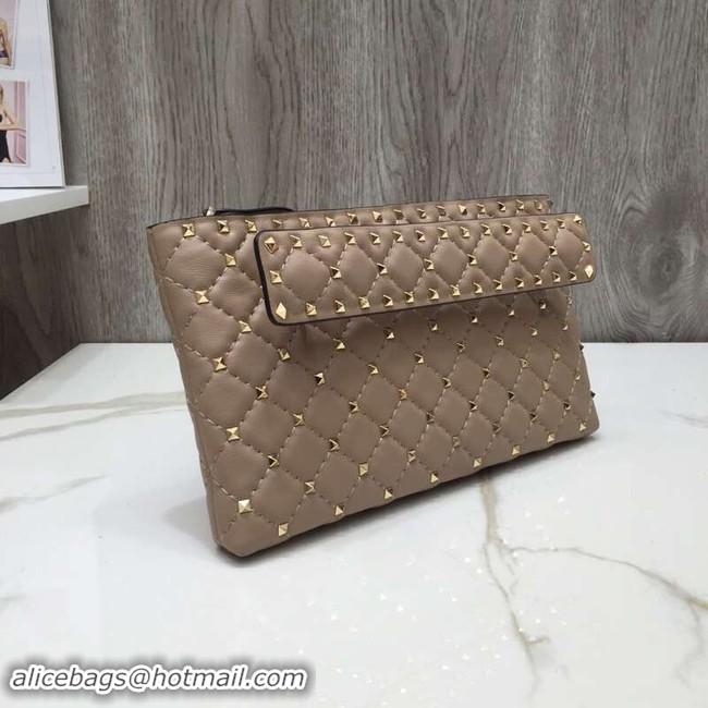 Top Quality VALENTINO leather clutch 0125 apricot