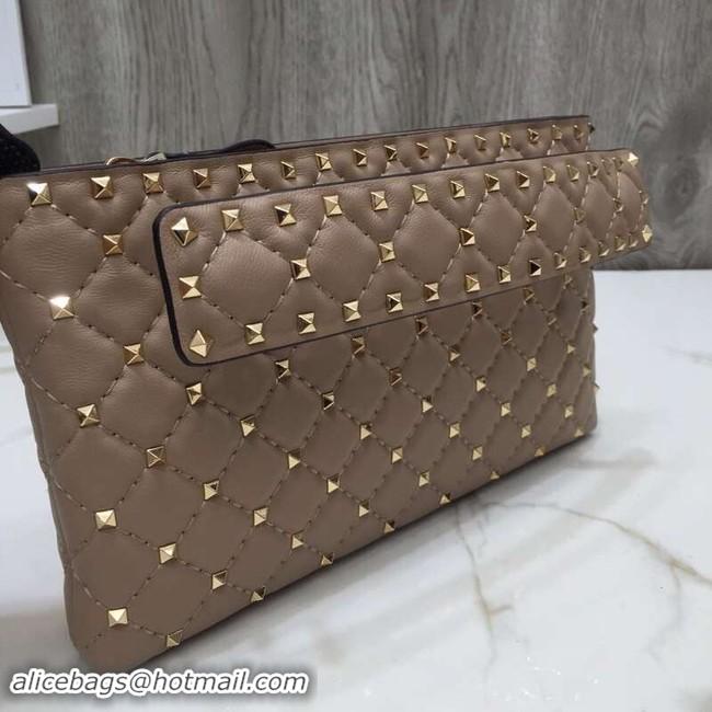 Top Quality VALENTINO leather clutch 0125 apricot