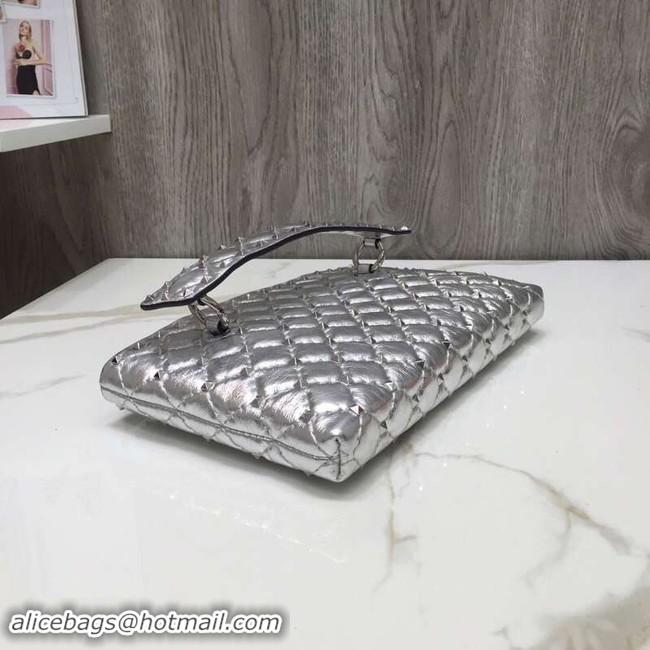 Luxury VALENTINO leather clutch 0125 silver