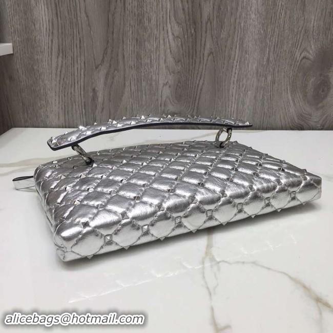 Luxury VALENTINO leather clutch 0125 silver