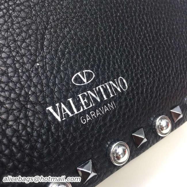 Best Price VALENTINO Rockstud grained leather messenger 0936B black