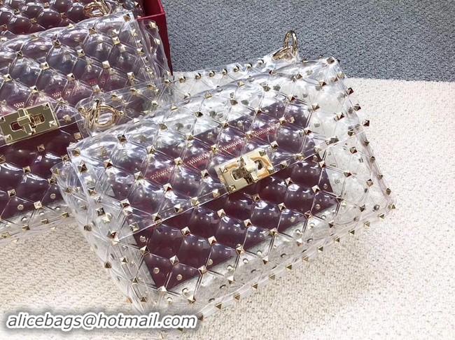 Fashion VALENTINO Rockstud Plexy shoulder bag 2687