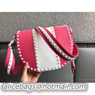 Grade Quality VALENTINO leather shoulder bag 0781 rose&white