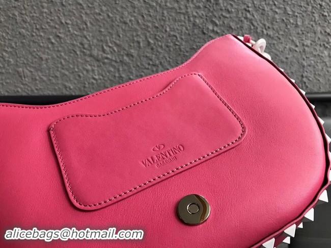 Grade Quality VALENTINO leather shoulder bag 0781 rose&white