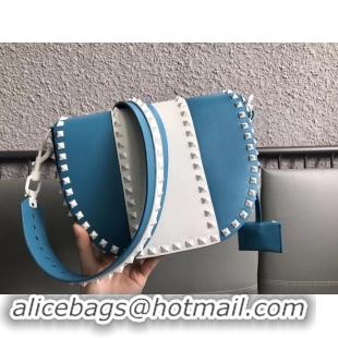 Good Quality VALENTINO leather shoulder bag 0781 blue&white