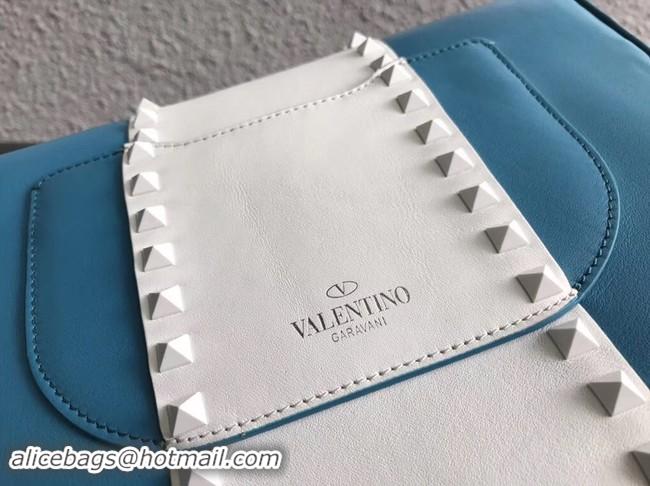 Good Quality VALENTINO leather shoulder bag 0781 blue&white