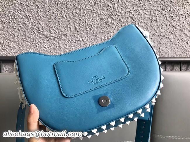 Good Quality VALENTINO leather shoulder bag 0781 blue&white