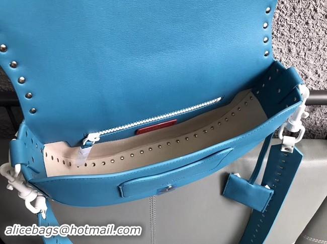 Good Quality VALENTINO leather shoulder bag 0781 blue&white