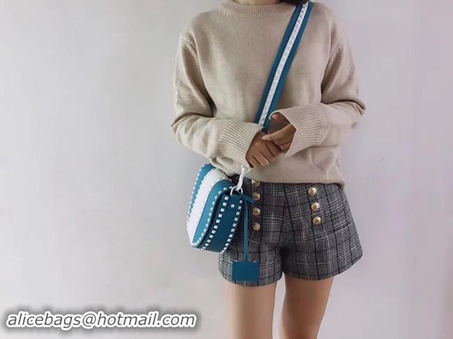 Good Quality VALENTINO leather shoulder bag 0781 blue&white