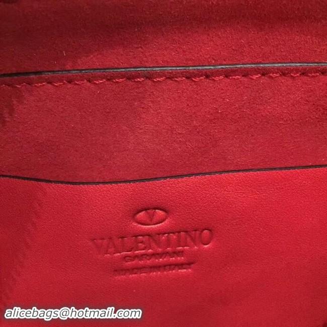 Discount Valentino Garavani Rockstud leather shoulder bag 7279 red